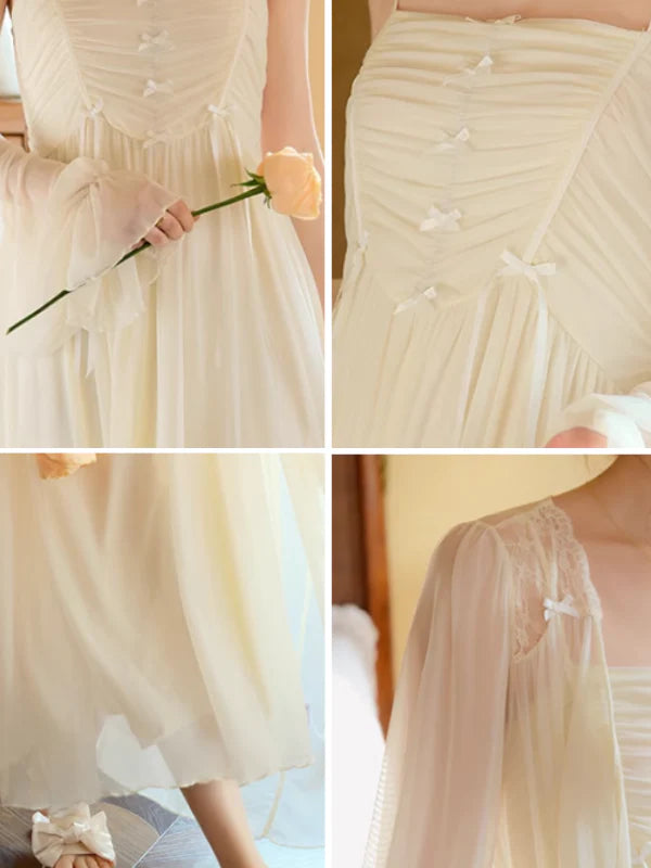 Whispering Yellow Ribbon Nightgown Set