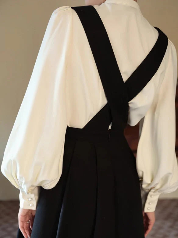 Vintage Elegance Cross-Strap A-Line Dress