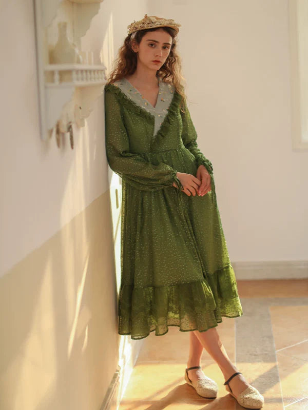 Green Serenity Frills Dress