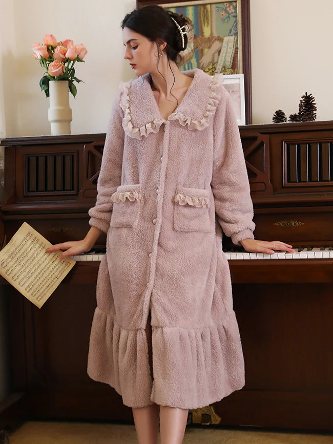 Lavender Ruffled Collar Dream Robe