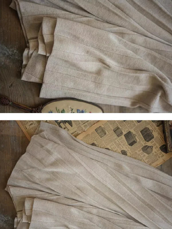 Sophisticated Pleats Soft Long Skirt