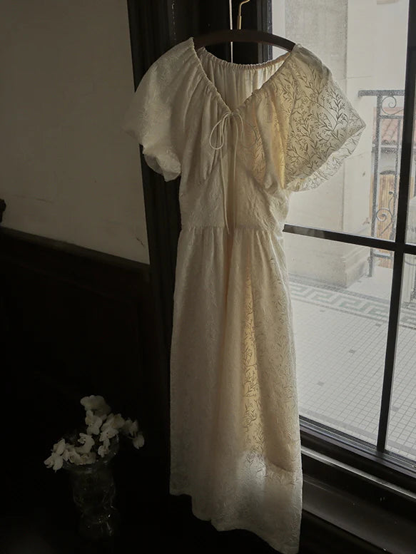 Enchanted Embroidered Puff Sleeve Dress