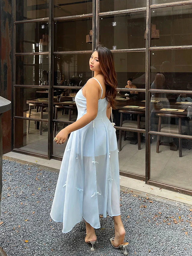 Blue Ribbon Balloon Hem Dress