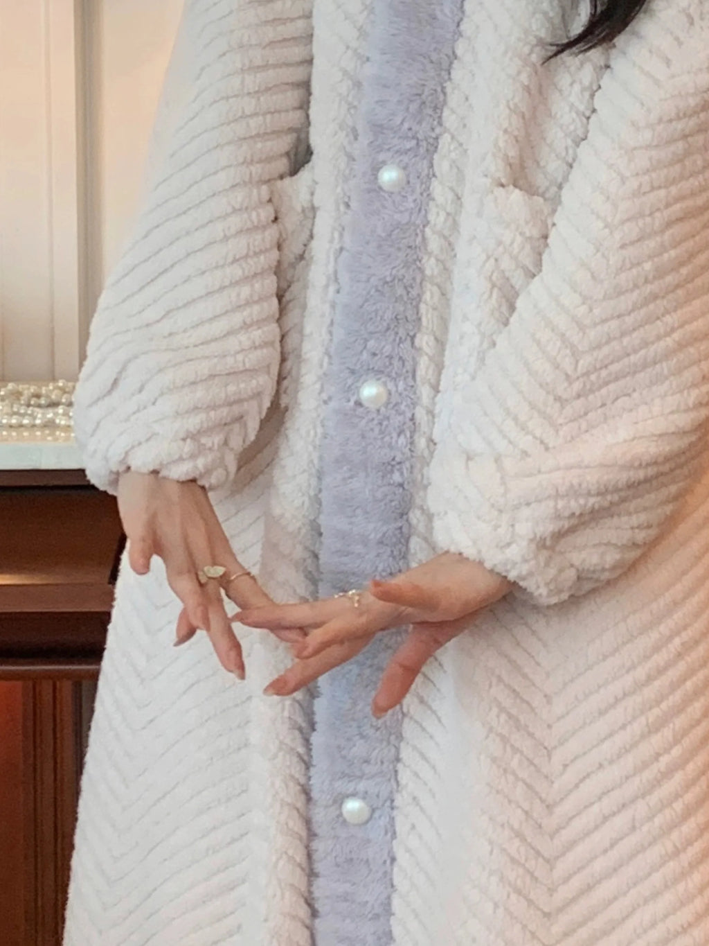 Cozy Winter Velvet Button-Down Robe