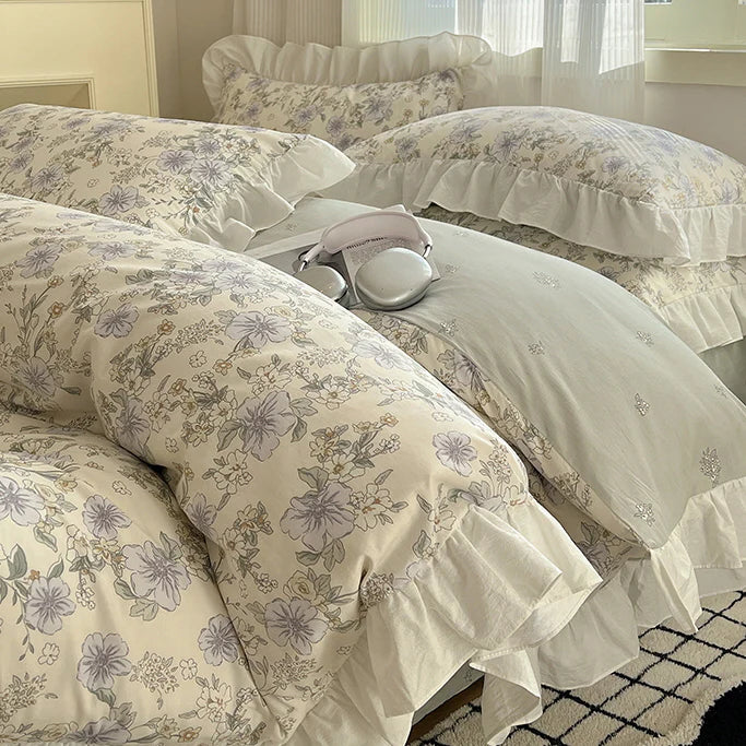 Cottage Style Cotton Floral Bedding Set