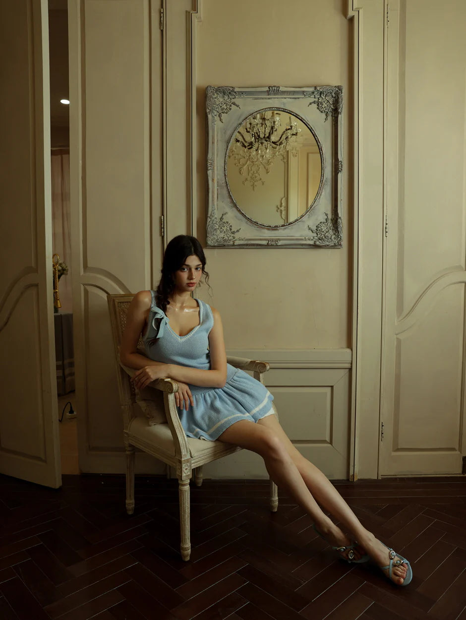 Baby Blue Knit Dropwaist Dress