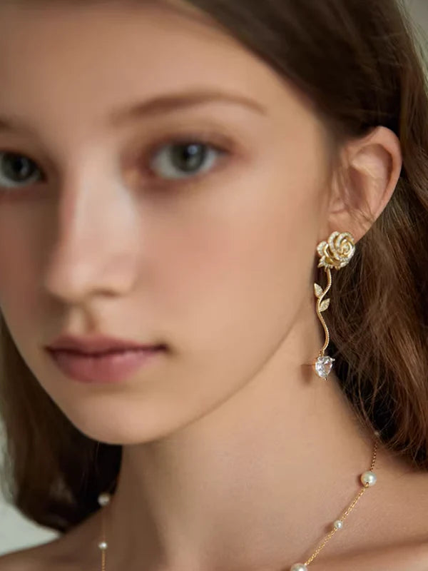 Rose Zircon Earrings