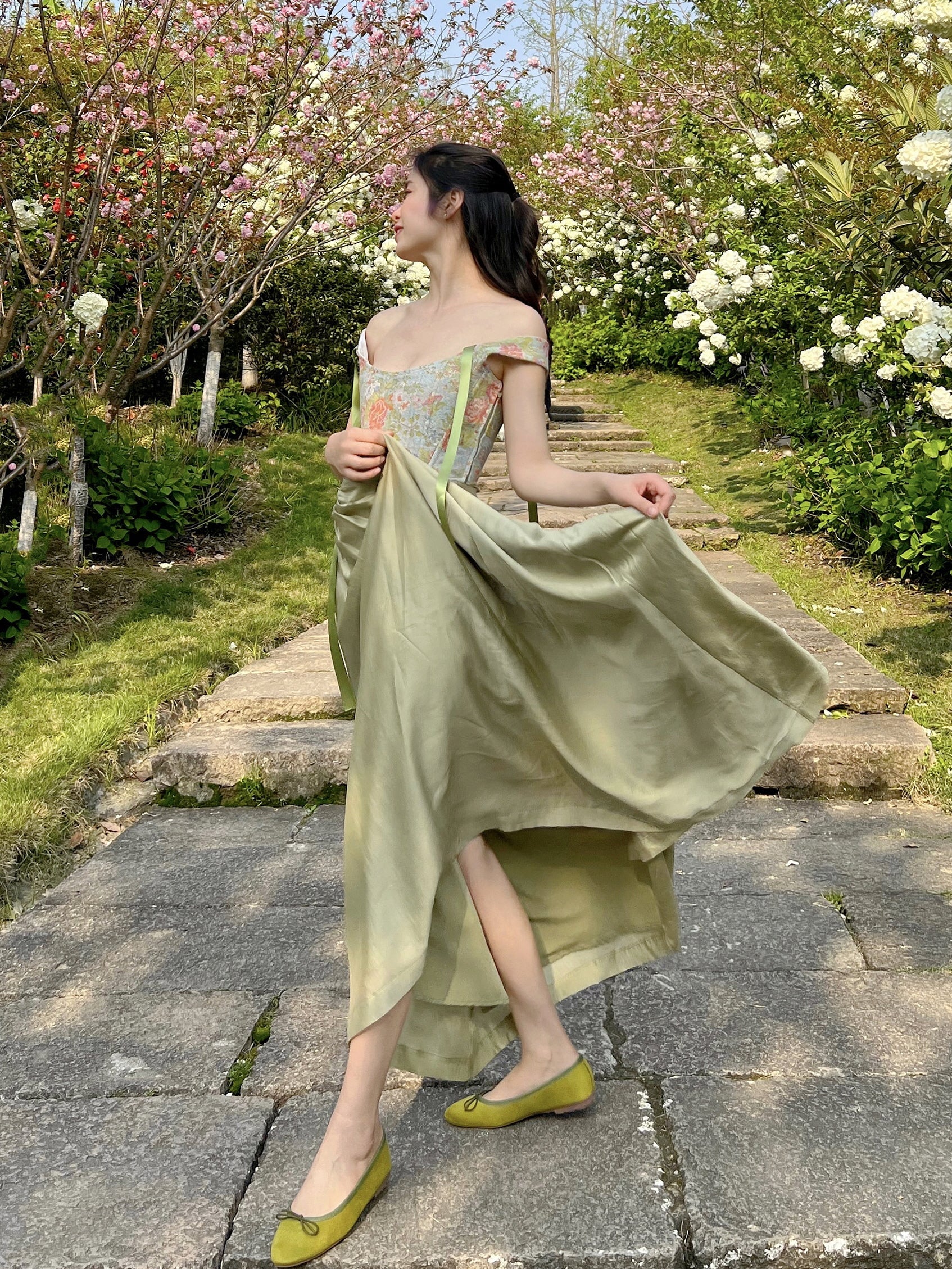 Fairytale Tencel High-Waist Long Skirt