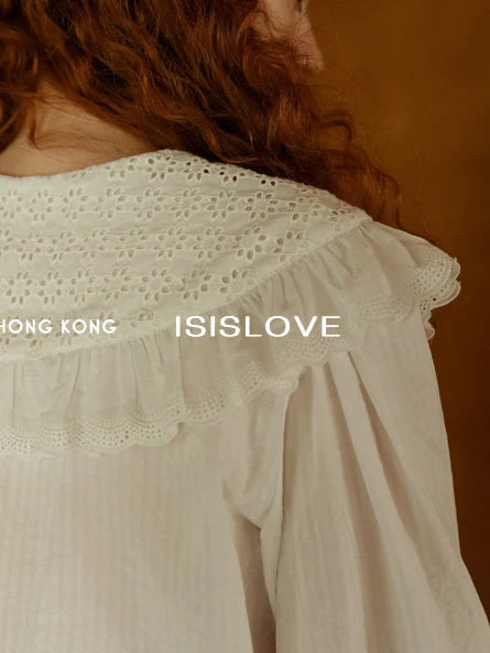 Romantic Ruffled Lace Collar Blouse