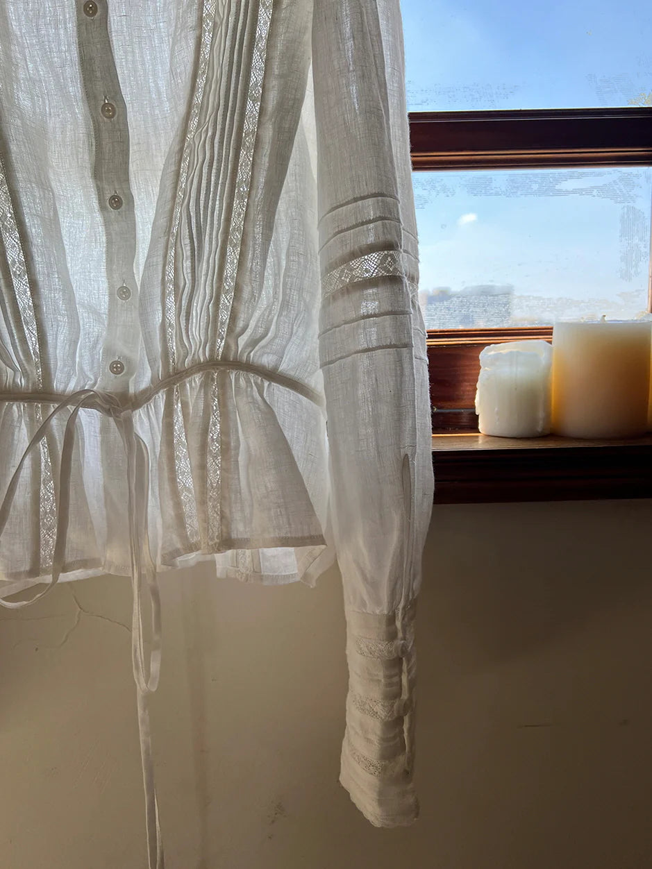 Vintage Linen Lace Blouse