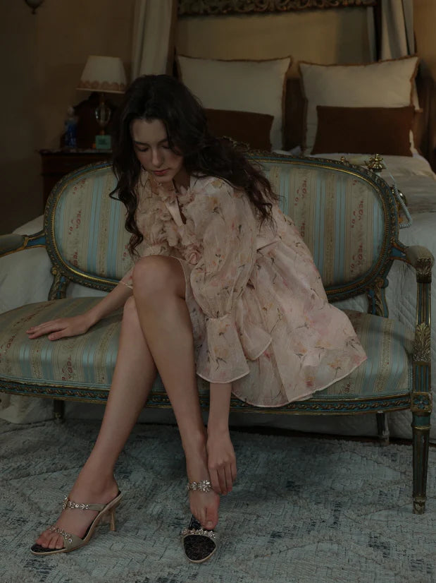 Blush Bloom Garden Ruffle Mini Dress