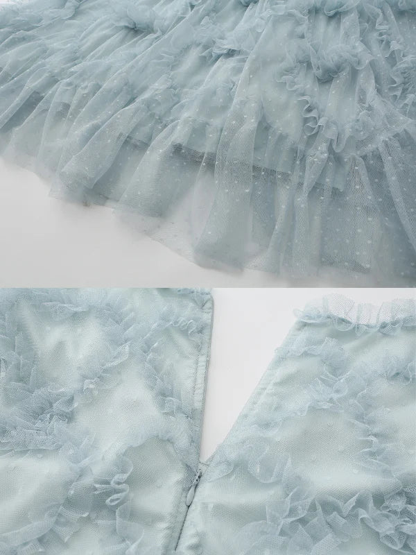 Light Blue Princess Ruffle Garden Dress