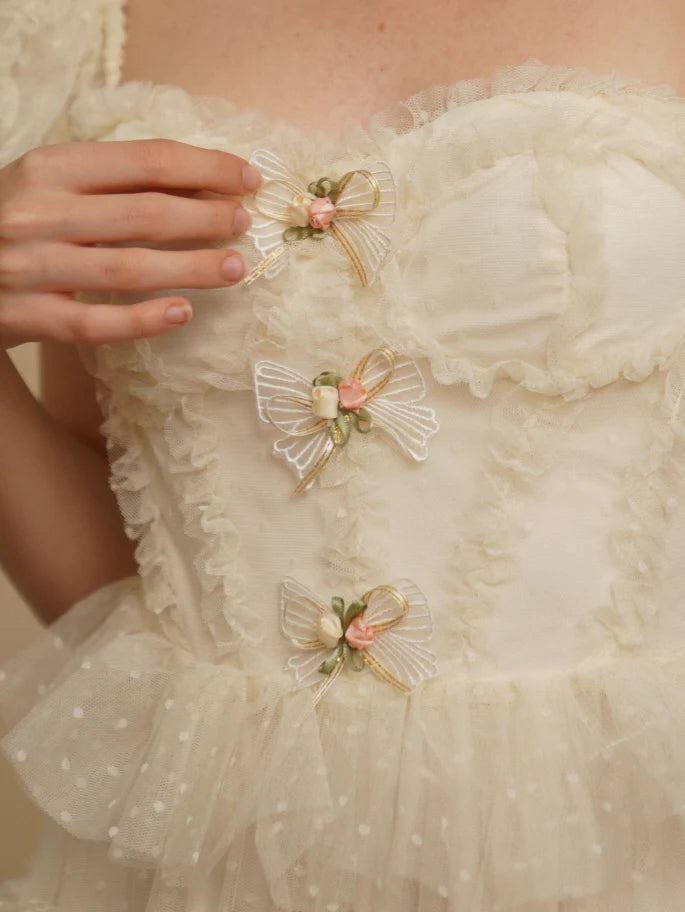 Ivory Princess Garden Ruffle Dress