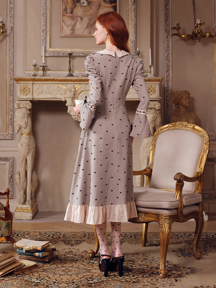 Romantic Bow Embroidered Dress