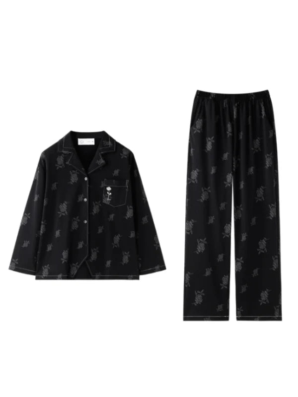 Black Rose Vintage Pajama Set