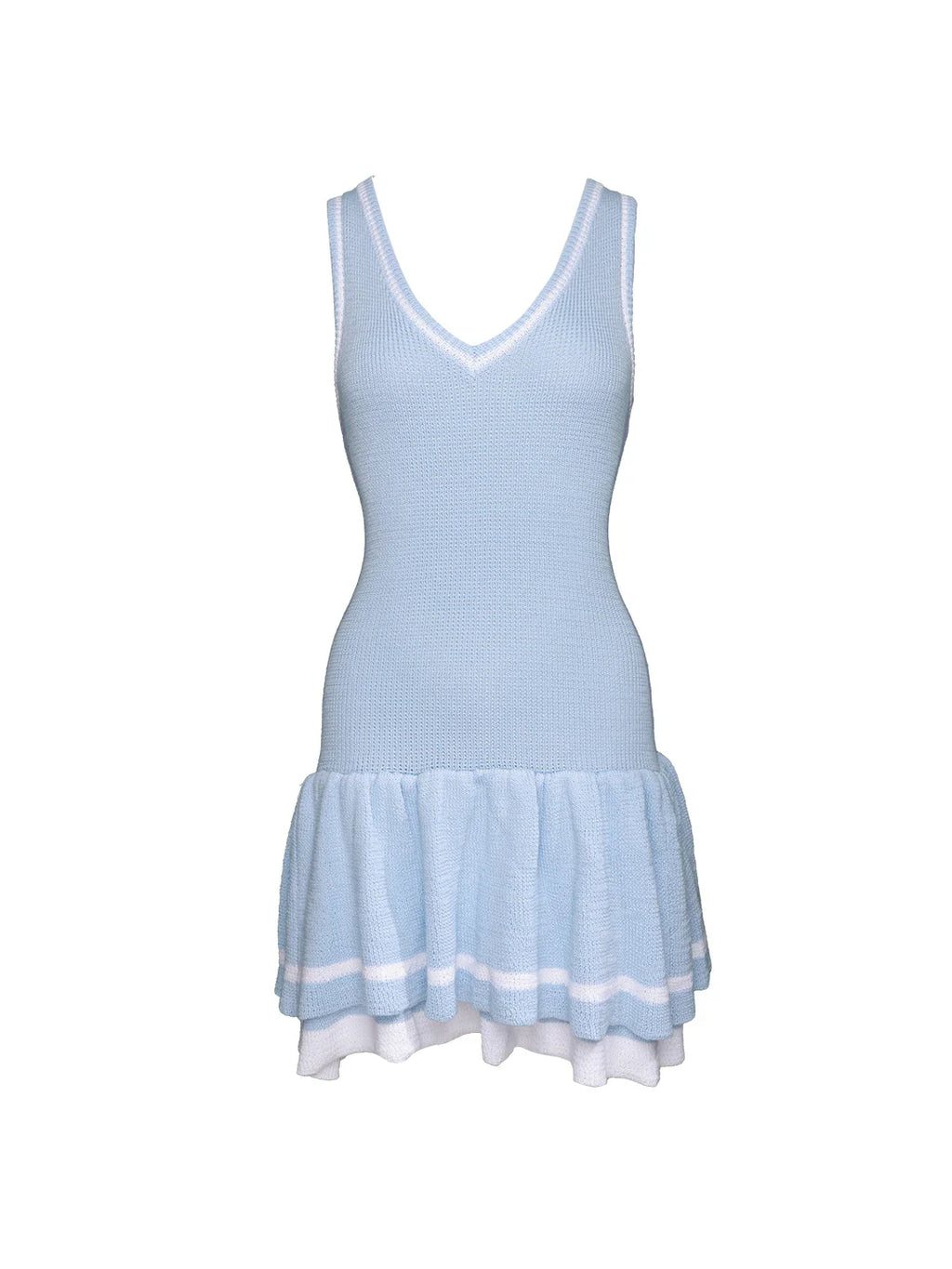 Baby Blue Knit Dropwaist Dress