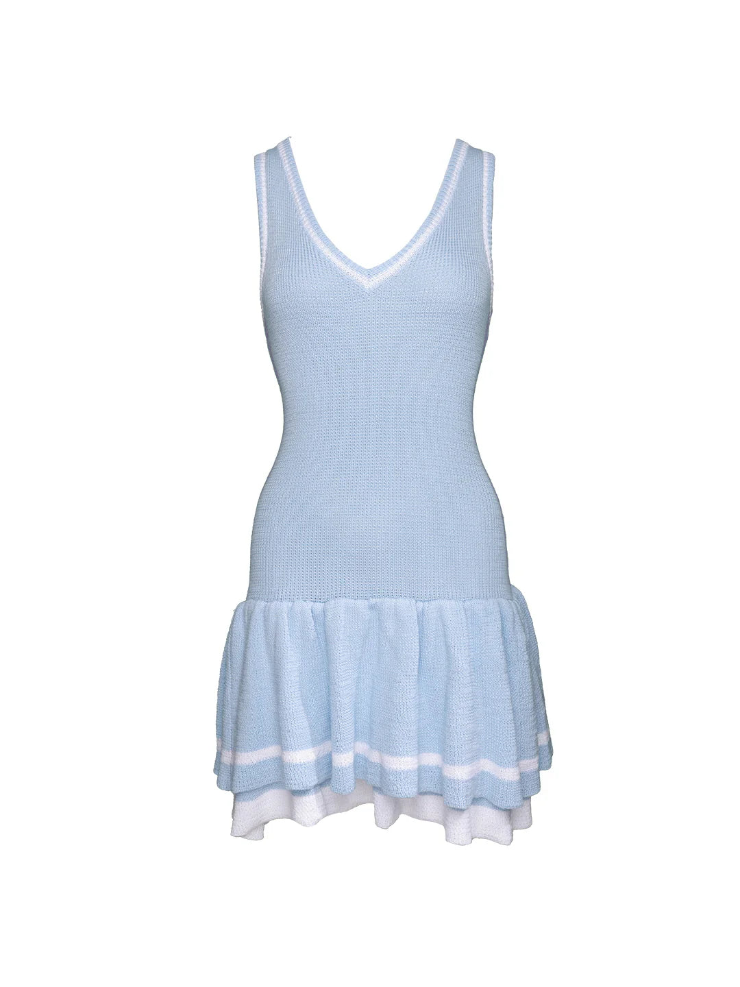 Baby Blue Knit Dropwaist Dress