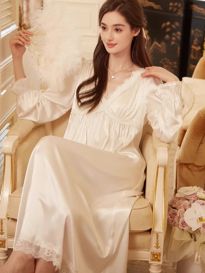 Princess Silky Lace Trim Nightgown