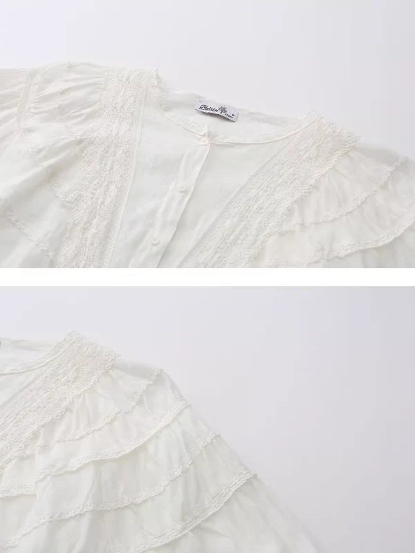 Vintage Lace White Blouse