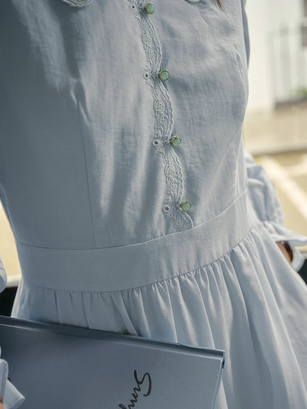 Ethereal Light Blue Embroidered Dress