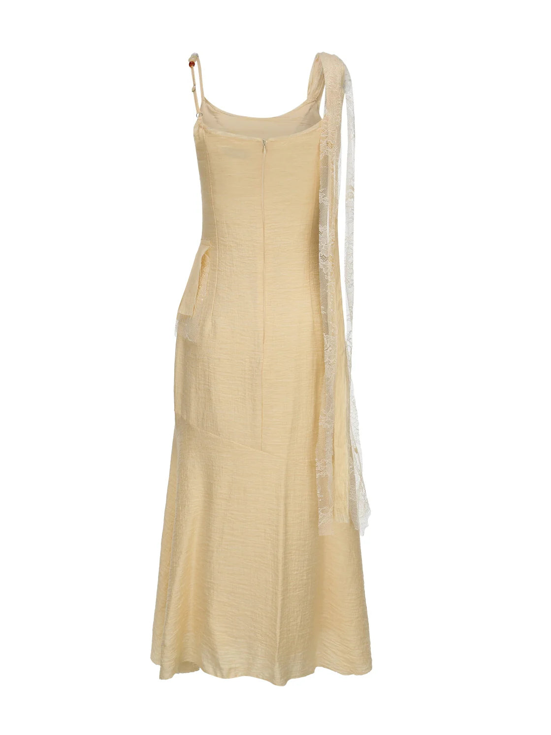 Golden Bloom Petal Drape Dress