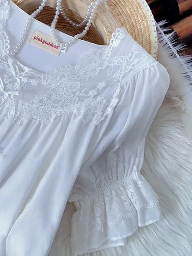 Lace Bloom Cotton Nightgown