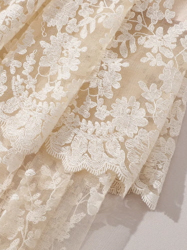 Ethereal Vintage Lace Tiered Skirt