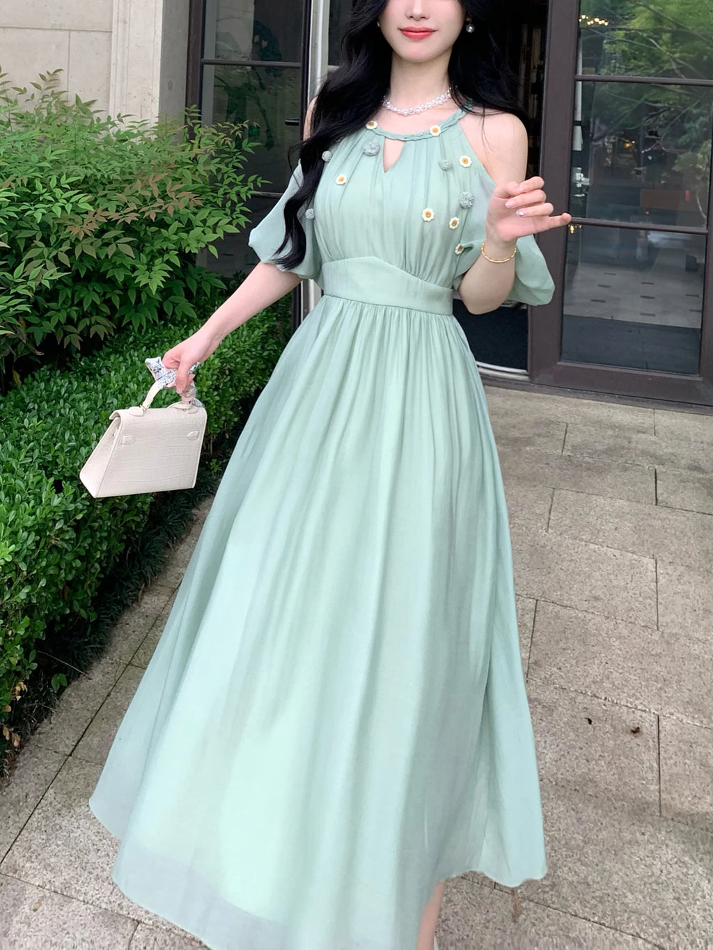 Enchanted Mint Floral Fairy Dress