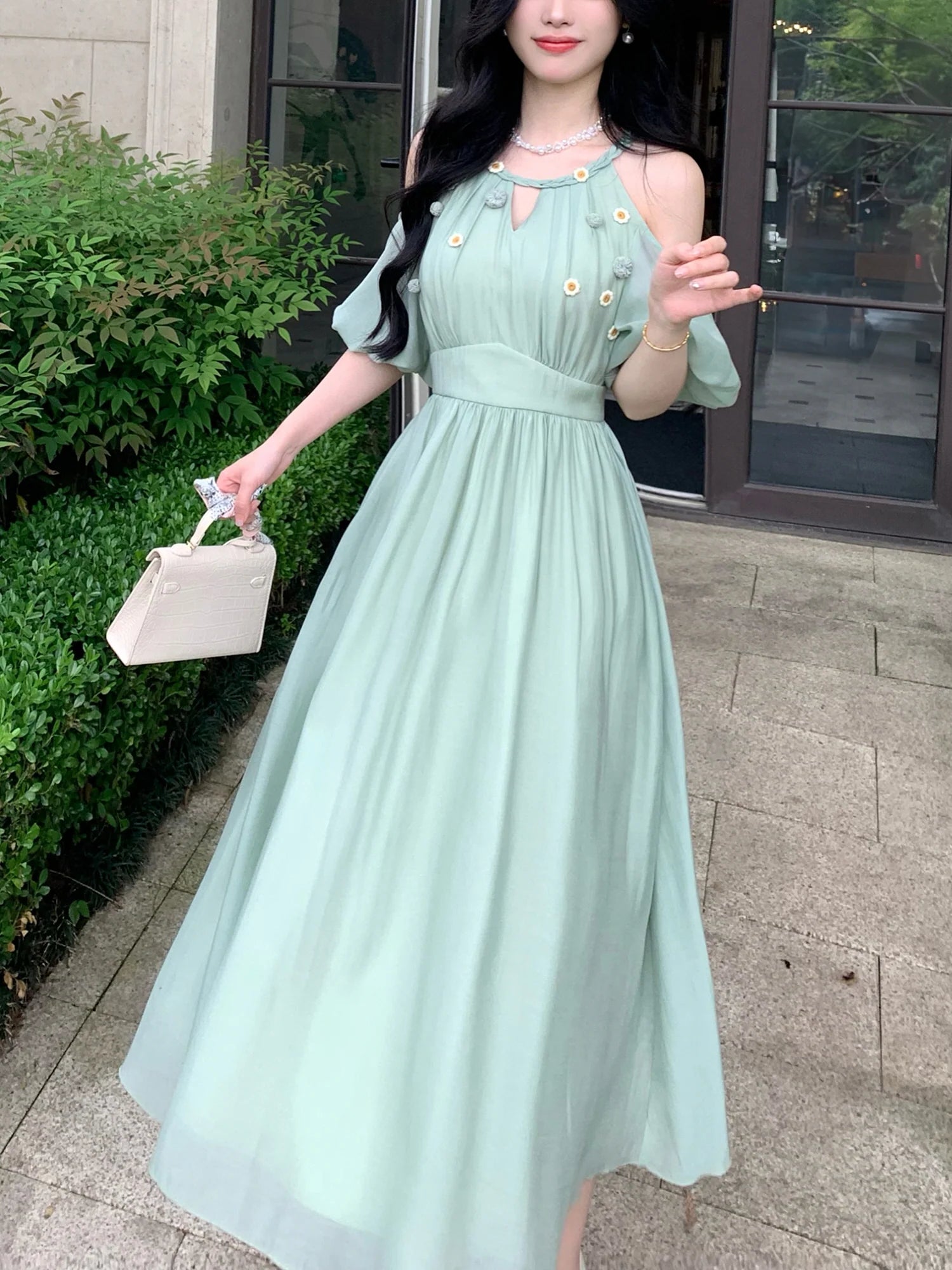 Enchanted Mint Floral Fairy Dress