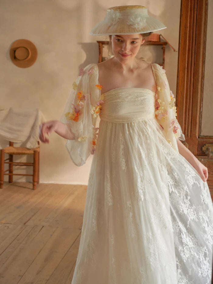 Floral Sleeves Enchanted Garden Bloom Dress