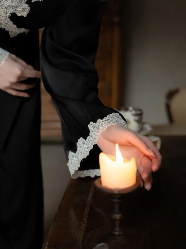 Midnight Poem Noir Lace Nightgown