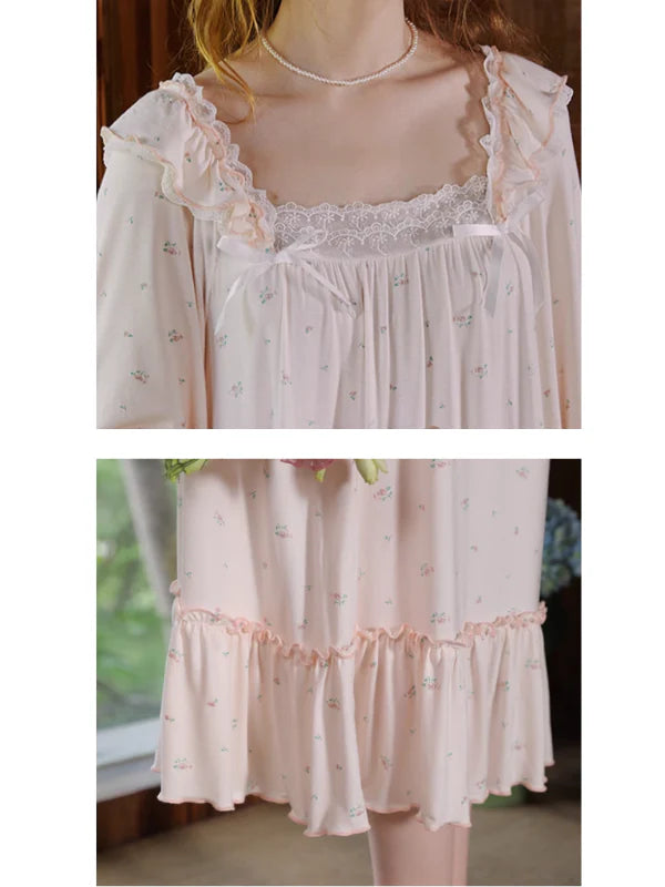 Seraphina Floral Ruffled Nightgown