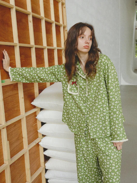 Green Meadow Lace Pajama Set