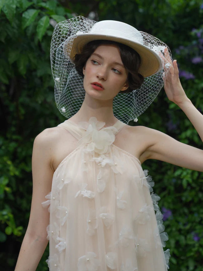 Blossom Whisper Halter Tulle Dress