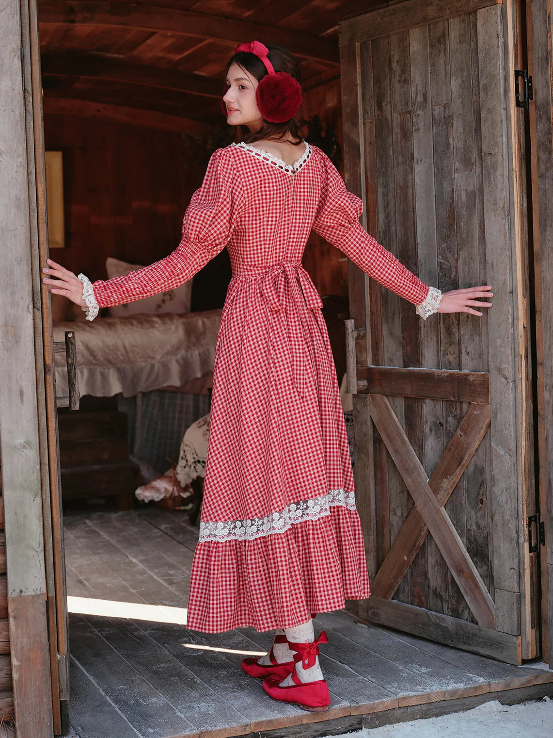 Romantic Angel Print Lace Corset