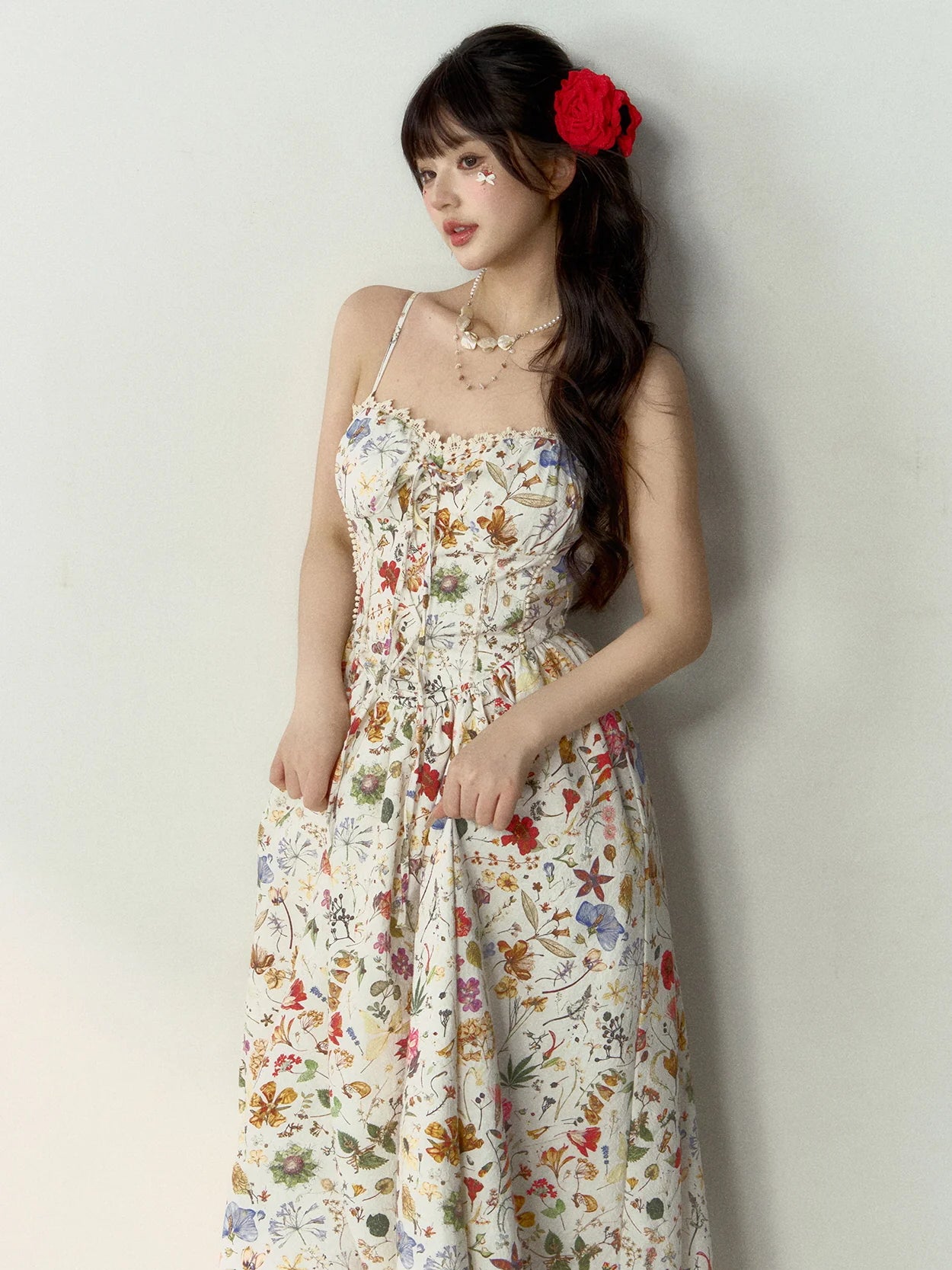 Whimsical Vintage Botanical Corset Dress