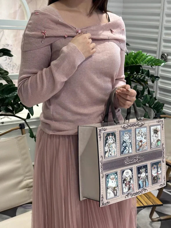 Embellished Knit & Tulle Skirt Set