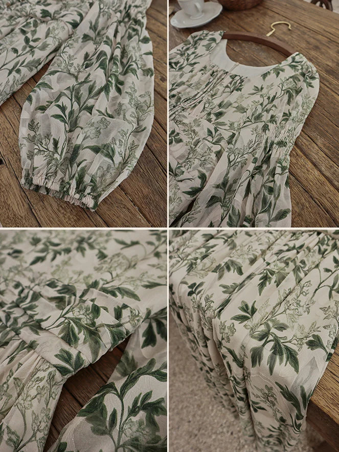 Vintage Botanical Elegance Dress