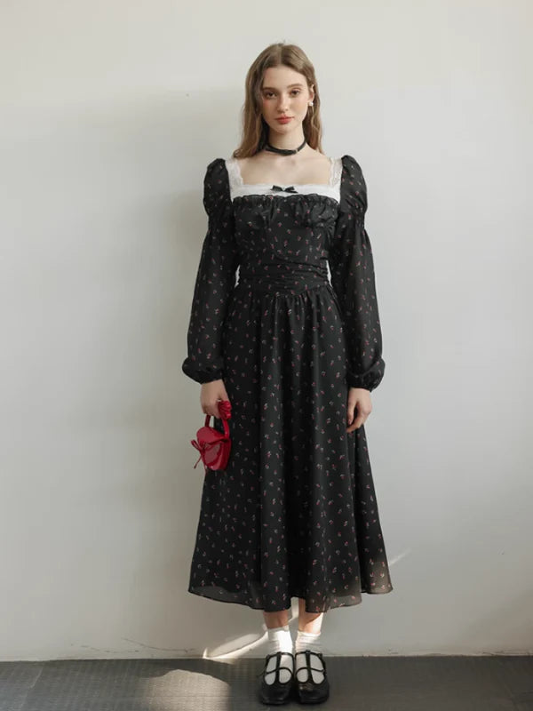 Enchanted Rose Black Dress