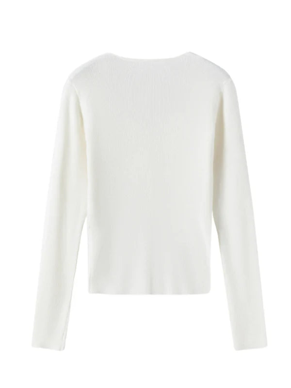 Floral Lace Embellished Knit Top