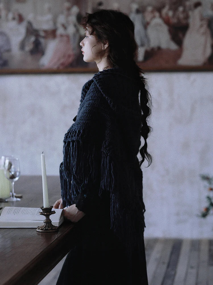 Enchanted Midnight Wool Shawl