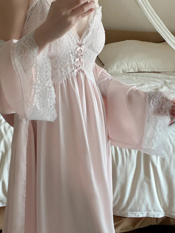 Blush Petal Veil Nightgown Set
