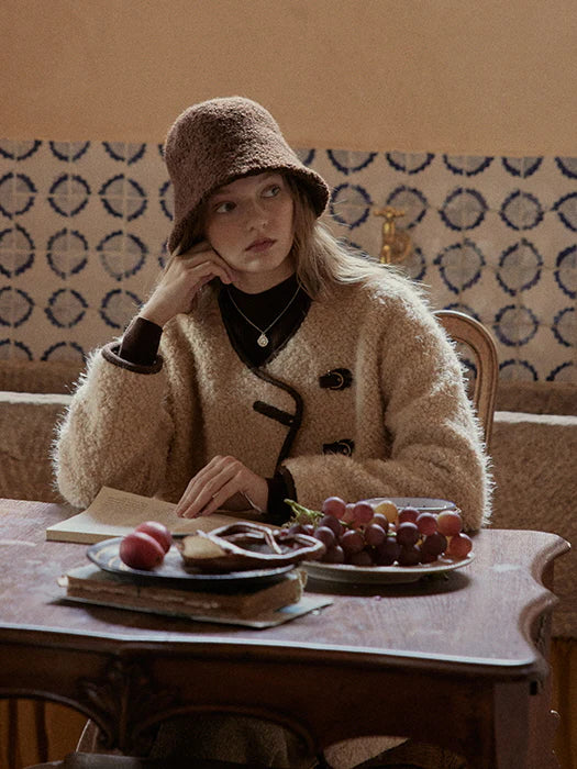 Cozy Bouclé Wool Toggle Jacket