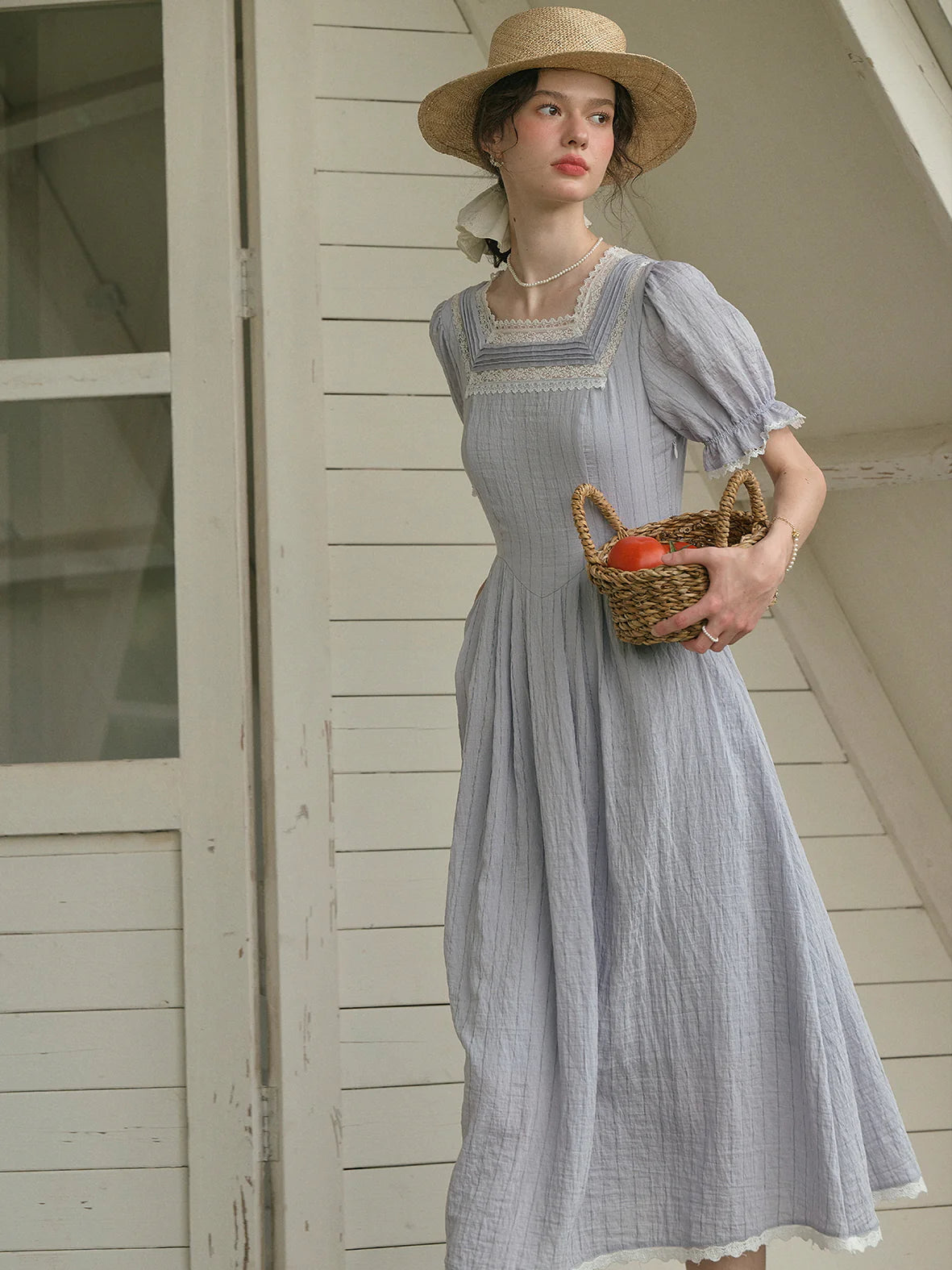 Sophia's Lace Whisper Blue Dress