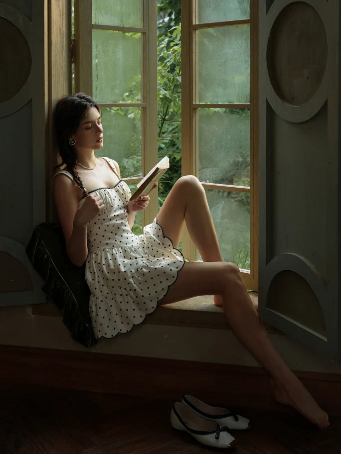 Vintage Polka Dot Bustier Mini Dress