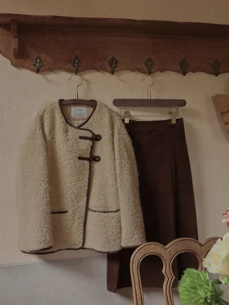 Cozy Bouclé Wool Toggle Jacket