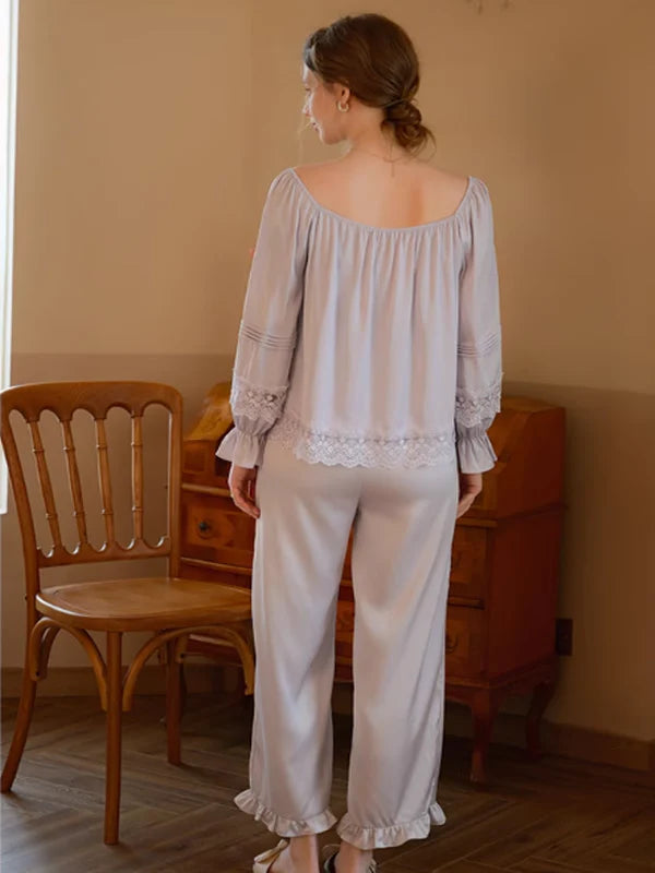 Lavender Dream Lace-Trimmed Pajama