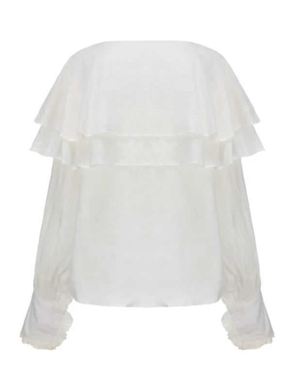 Ruffled Cloud Linen Blouse