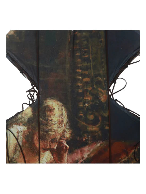 Vintage Glam Bronze Print Dress