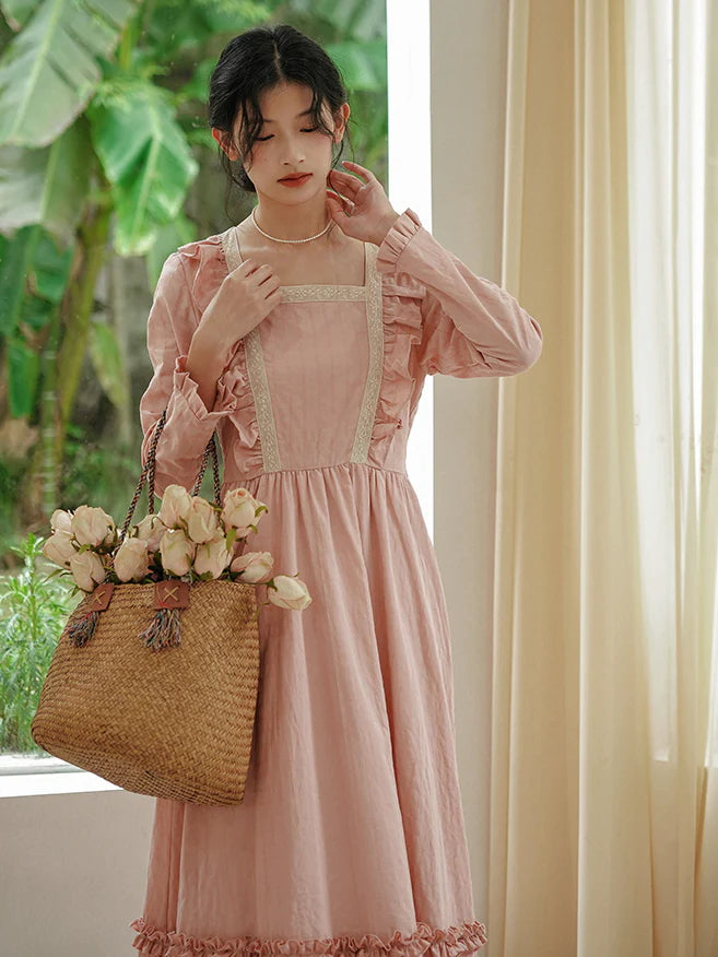 Lily's Romantic Retro Pink Dress